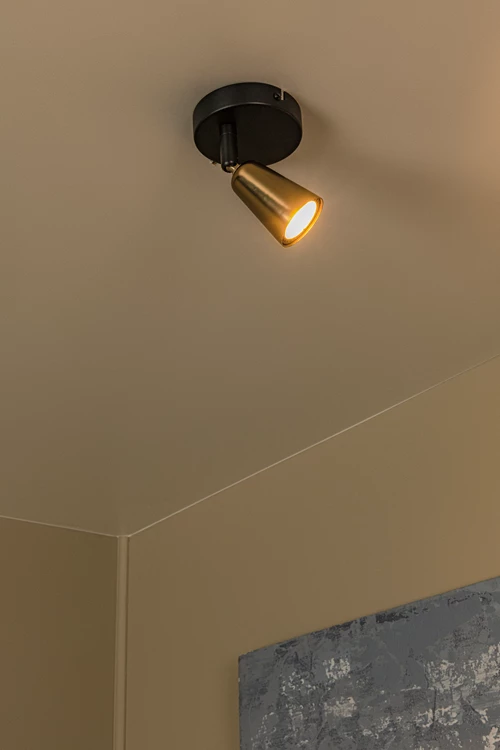 Lucide TIANA - Wall spotlight / Wall light - 1xGU10 - Wall light or Ceiling light - Champagne Color | Essential - atmosphere 1